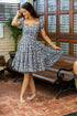 MULMUL NAVY BLOSSOMS BLOCK PRINTED TIERED MINI DRESS MULMUL NAVY BLOSSOMS BLOCK PRINTED TIERED MINI DRESS